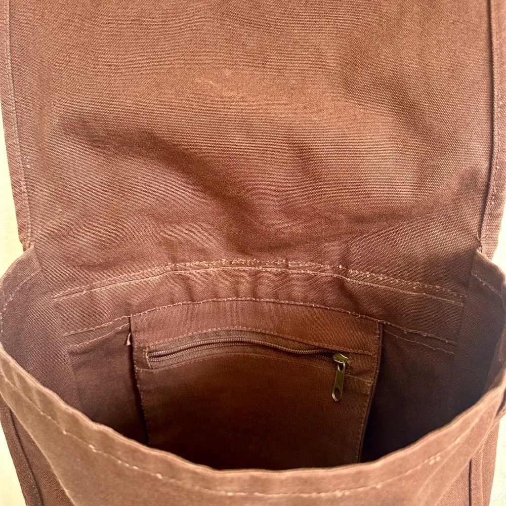 Google Merch econscious Organic Cotton Canvas Messenger Bag Brown